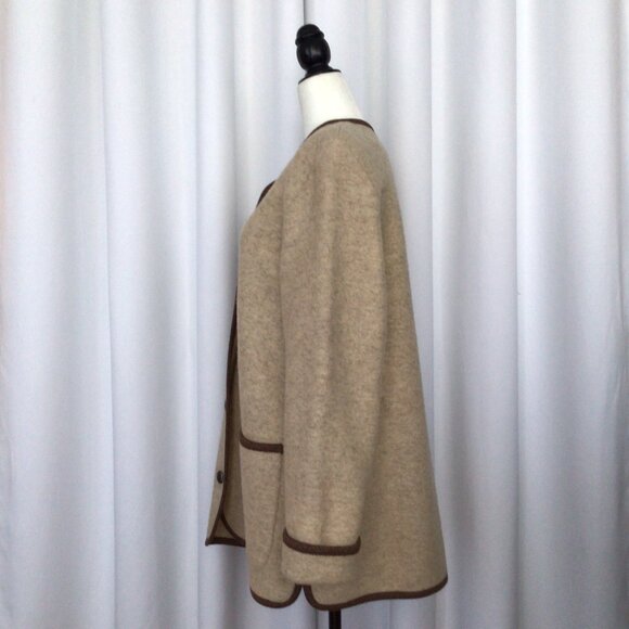 Vintage Boiled Wool Coat Jacket - Picture 4 of 9